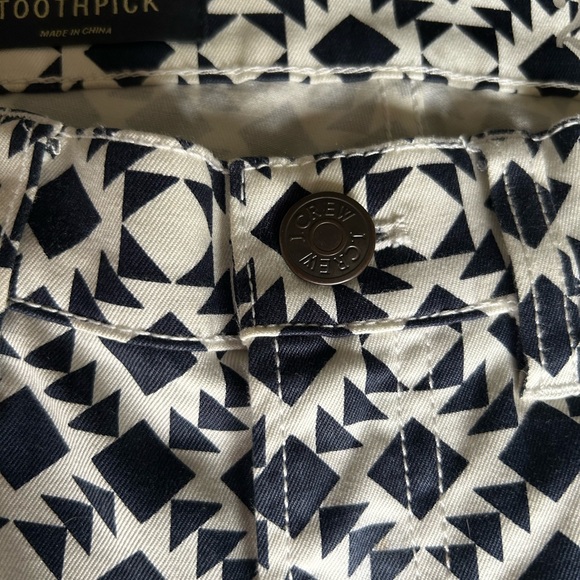 JCrew Toothpick Ankle Pants size 27 dark navy and white geometric pattern - Picture 11 of 12